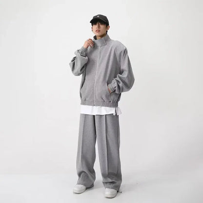 Sports Suits Pants Sets for Men 2 Piece Sets Couple Matching Outfits Clothing Hoodies Sweatshirt Gray Korean Streetwear