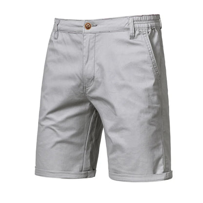 Men Shorts Summer Cotton Middle Waist Male  Casual Business Men Shorts Printed Beach Stretch Chino Classic Fit Short Homme