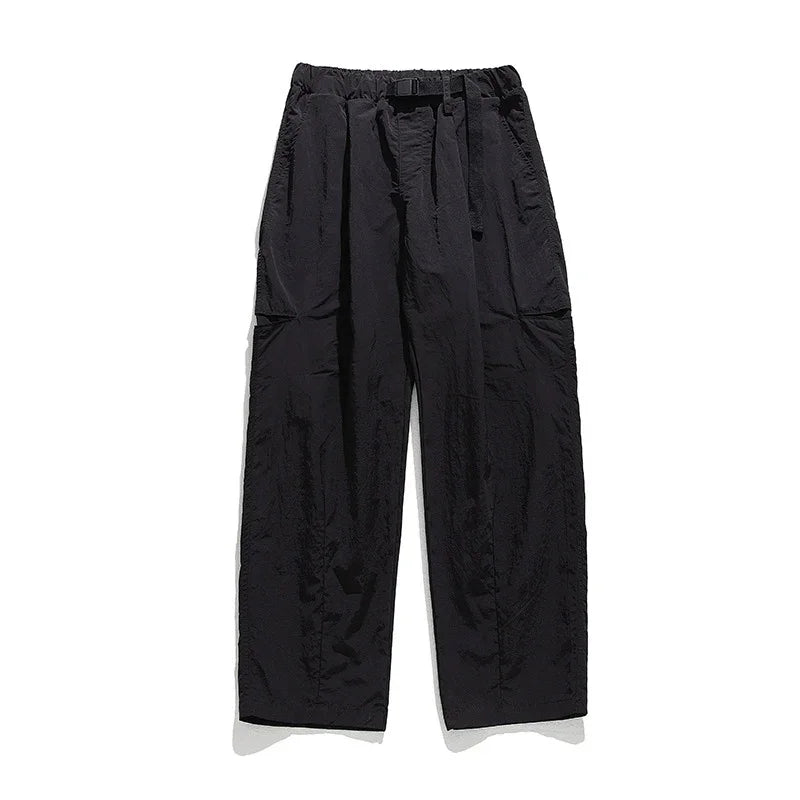 Autumn Cargo Pants Men 100% Nylon Safari Style Solid Double Side Pockets Men Pants Outdoors Tourism Men Clothes