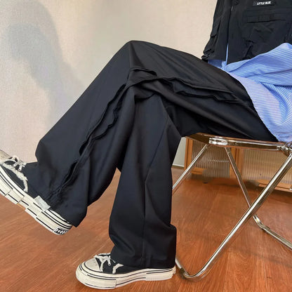 saferido Men's High-quality Vintage Casual Pants Loose Black/khaki Color Oversized Trousers Fashion Trend Suit Pants Big Size M-5XL