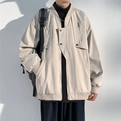 New Men Bomber Jackets Fashion Zippers Solid Casual Baseball Outerwear Coat Couple Jacket Streetwear Women Moto Biker Coats