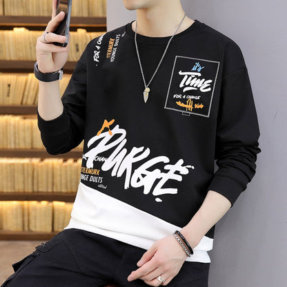 Hip Hop Sweatshirt Men Fashion Clothing Casual Hoodie No Hood Patchwork Japan Style Harajuku Sweatshirt Tops Pullovers