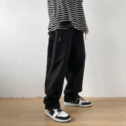 saferido Men's Overalls Vintage Baggy Straight Pants Spring Summer Casual Sweatpants Fashion Oversized Trousers Male Bottoms Y2K Clothes