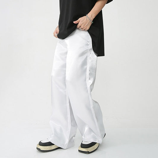 Male Casual Suit Pants Trendy Solid Color Loose Staright Trousers High Street New Fashion Men's Clothing New