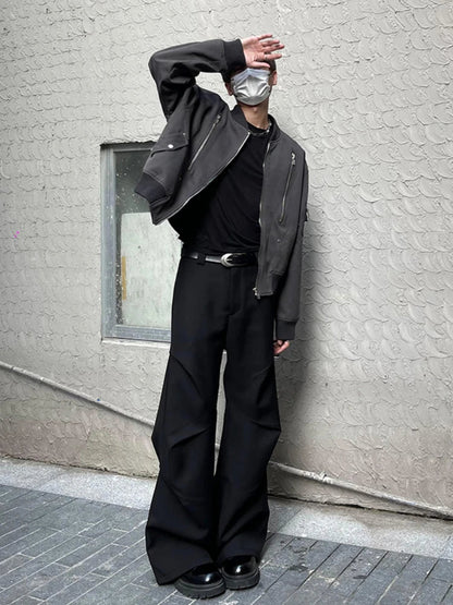 Pants Men Streetwear All-match Leisure Design Vitality Mopping Pure Color Baggy Trousers Joggers Youthful Spring Autumn Chic BF