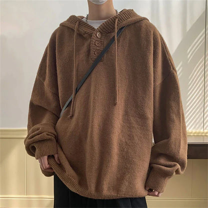 saferido Knit Sweater Men Pullover Sweaters Loose Tops Spring Autumn Male Sweaters Hoodies