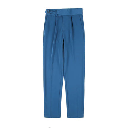 saferido Men Spring Stylecasual Nine Cent Trousers/Male Slim Fit High-grade Pure Cotton Stripe Suit Pants Black Gray