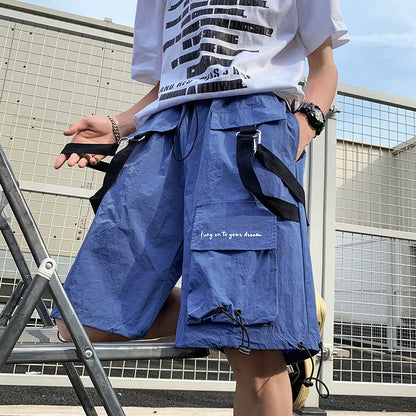saferido Men's Cargo Shorts Fashion Casual Short Pants Summer Multi-pocket Men Casual Jogging Sport Short Pants Japan Style