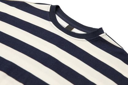 Color Match Striped 100% Cotton Short Sleeve Summer Tshirts for Men Round Neck Retro Patchwork Oversized Tees Casual Tank Tops