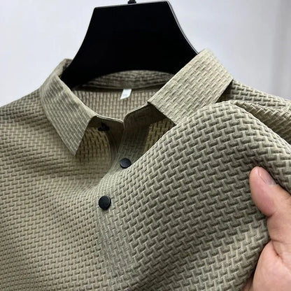 Men's High-End Mesh Ice Silk Short-Sleeved T-Shirt Shirt Short-Sleeved