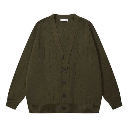 saferido Knit Cardigan Male Korean Style Sweater Coat Men Old Money Autumn Winter Loose Casual Men's Long Sleeve Streetwear