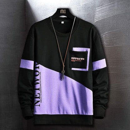 Harajuku Sweatshirt Men Fashion Clothing Streetwear Hip Hop Patchwork Sweatshirts Casual Clothes For Men Brand