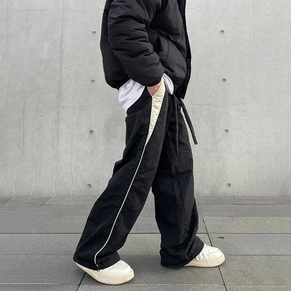 Baggy Pants for Men Parachute Vintage Oversize Joggers Harajuku Streetwear Sweatpants Black Wide Leg Trousers Male