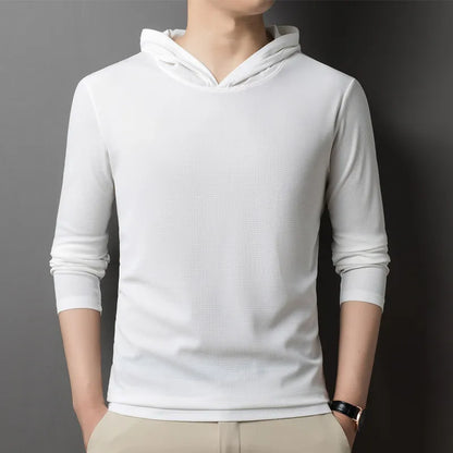 saferido Fashion Spring Autumn Thin Hoodies Men Pullover Sweatshirts Slim Hoodie Streetwear Mens Solid Color Casual Hooded Sweatshirts