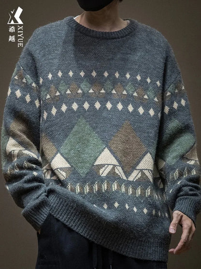 saferido Spring and Autumn New Men's Sweater Men's Autumn and Winter Extra Large Men's Fat Plus Youth Handsome Underlay Knitwear