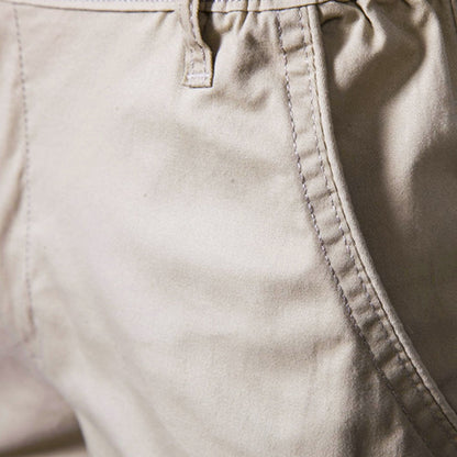 Summer 100% Cotton Solid Shorts Men High Quality Casual Business Social Elastic Waist Men Shorts 10 Colors Beach Shorts