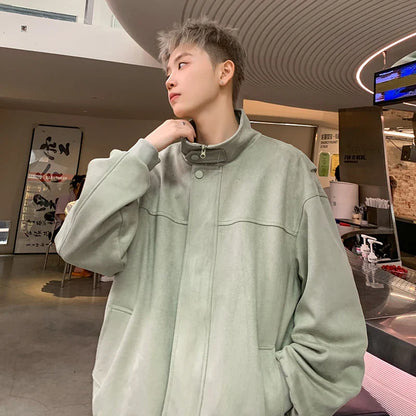 saferido Suede jacket men's spring and autumn new design sense top American trendy brand loose casual jacket military jackets