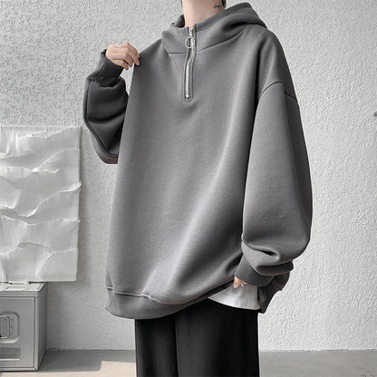 saferido Turtleneck Hoodie Zipper Pullovers Streetwear Hip Hop Hooded Sweatshirt Men Clothing Korean Couples Harajuku Coat