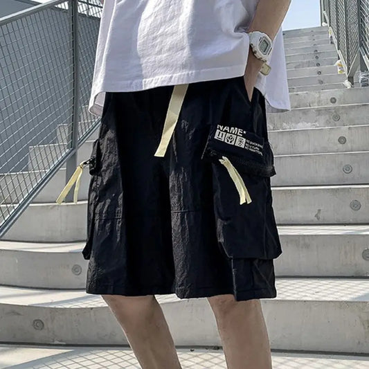 saferido  high quality overalls shorts men summer multi-pocket hipster American casual Japanese y2k pants super handsome sweatpants