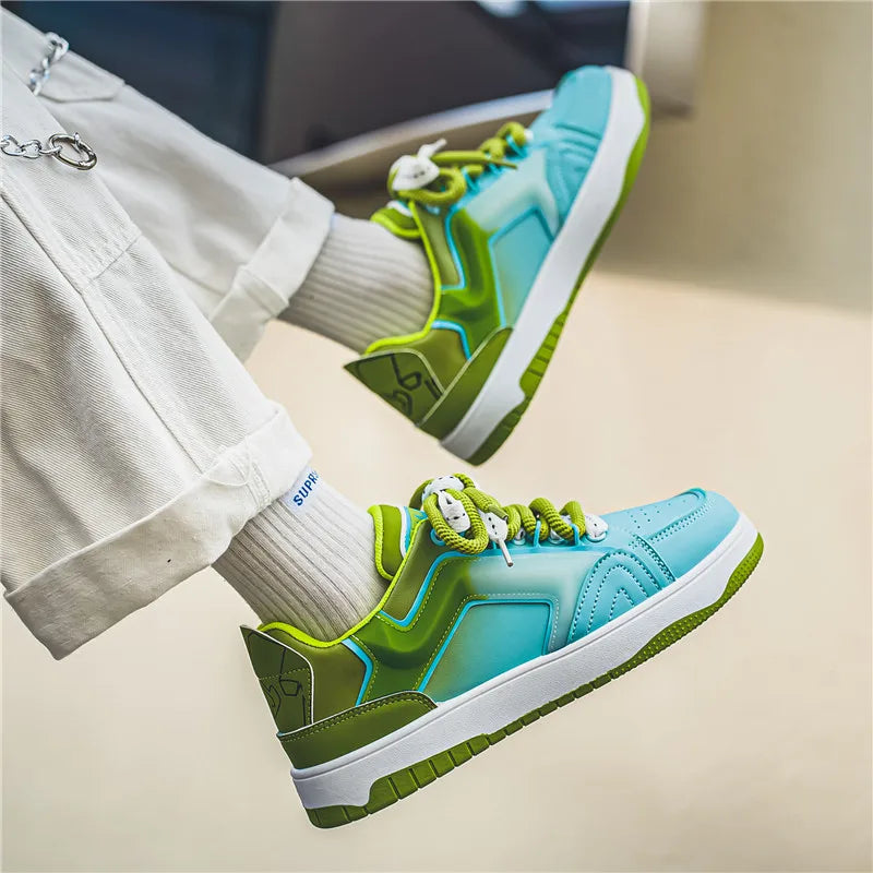 saferido Streetwear Purple Men's Skateboard Shoes Fashion Outdoor Platform Sneakers Men Trendy Lace-up Designer Skateboarding Shoes Man