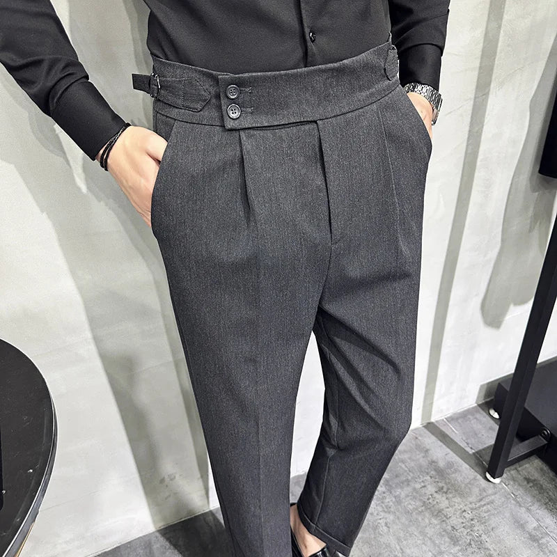 saferido Men Spring Autumn Suits Pants Male Formal Wear Boutique Trousers Quality Men British Style Business Casual Loose Suits Pants