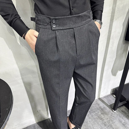 saferido Men Spring Autumn Suits Pants Male Formal Wear Boutique Trousers Quality Men British Style Business Casual Loose Suits Pants