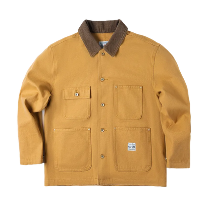 Maden Retro Heavyweight Canvas Jackets Multi-Pocket Lapel Thin Coats Autumn Casual Men's Jacket Winter Outwear Windbreaker
