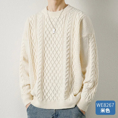 saferido Men's Knitted Vintage Sweater Argyle Black Pullovers Sweaters and Jumpers Green Autumn Winter Retro Streetwear Harajuku