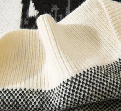 Men Vintage Sweater Y2K Streetwear Hip Hop Vintage Knitted Doberman Dog Sweaters Autumn Harajuku Fashion Retro Casual Sweaters
