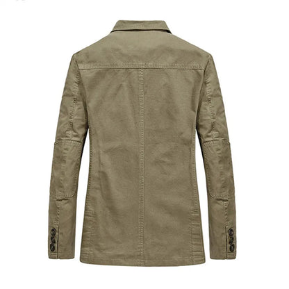 Spring Autumn Military Blazer Jacket Men Casual Cotton Washed Coat Mens Army Bomber Suit Jackets Cargo Outerwear Plus Size
