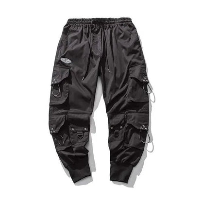 saferido Black Cargo Pants Men Joggers Hip Hop Techwear Pants Hippie Cargo Trousers for Men Streetwear Plus Size Pockets Oversize