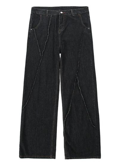 saferido New Summer Jeans Men Patchwork Denim Trousers Male Oversize Loose Casual Wide-leg Pants Streetwear Harajuku Clothing