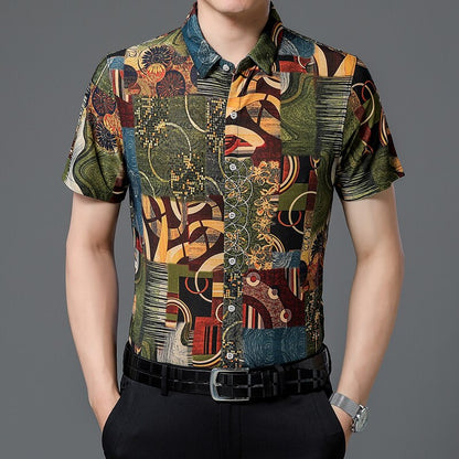 Men's Fashion Summer Shirt Short Sleeve Hawaiian Beach Casual Floral Shirts For Man Personalized Holiday NightClub Blouse