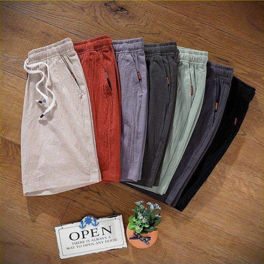 Cotton Linen Shorts Men's Summer Basic Short Men's Korean Slim Sweat Versatile Fashion Beach Shorts Men Free Shipping