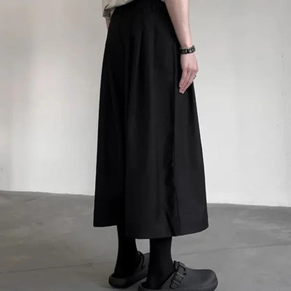 saferido Gothic Dark Casual Culottes Spring Japanese Harajuku Streetwear Elegant Daily Business Office Fashion Wide Leg Pants Unisex 2024