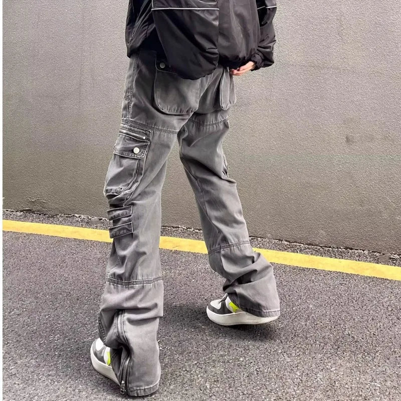 saferido Y2k Men's Clothes Man Pants Summer New Cargo Pants  American Cotton Work Wear Pants Loose Casual Straight Trendy Men Trousers