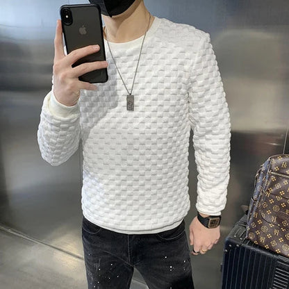 saferido Male Spring Autumn Round Collar Loose Long sleeve Hoodies /Male Slim Fit High-Grade Sweatshirts Basis Tops Streetwear S-3XL