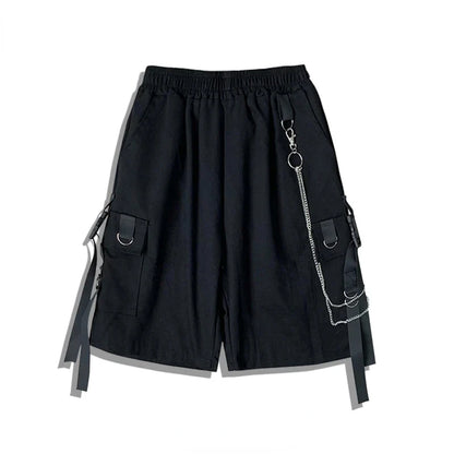 saferido Techwear Men's Shorts Set Tank Top Men Cargo Punk Rave Vest Male Shirt Streetwear Hip Hop Hippie Men Clothing Pockets