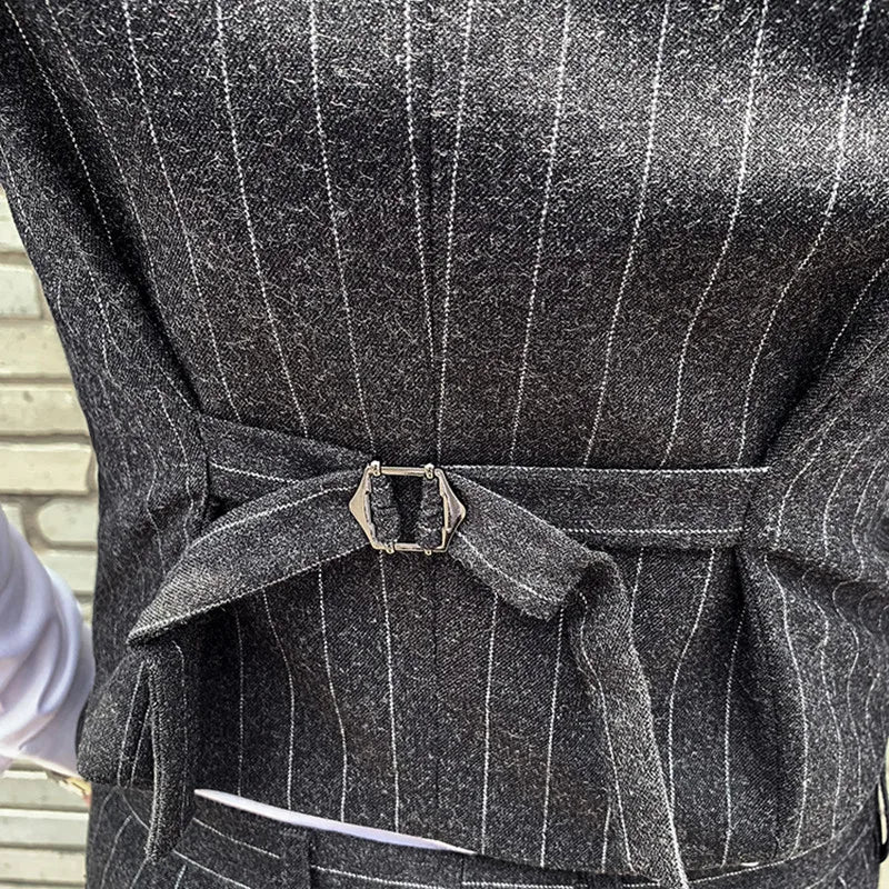 saferido Brand Clothing New Men's Suit Vest Dress Male Sleeveless Business Single Buckle Waistcoat Spring Autumn Plus Size S-4XL