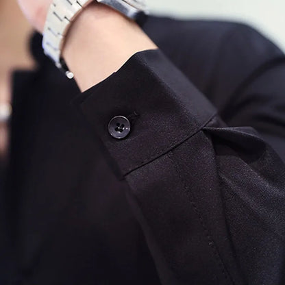 saferido  New Style Male Casual Dress Spring Long Sleeve Shirts/Men's High Quality Stand Collar Business Shirts/Plus Size S-5XL