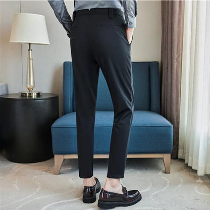 saferido Men Have High Spring Elasticity Business Trousers/Male Slim Fit Solid Color Dress Suit Pants Casual Pants 38