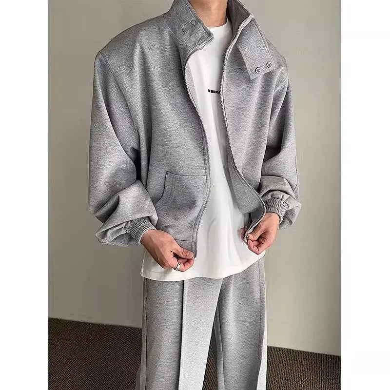 saferido Casual Sports Mens Suit 2024 Spring Korean Street Fashion Couple Two-piece Set Daily Comfortable Outdoors Running Tracksuit