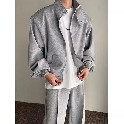 saferido Casual Sports Mens Suit 2024 Spring Korean Street Fashion Couple Two-piece Set Daily Comfortable Outdoors Running Tracksuit