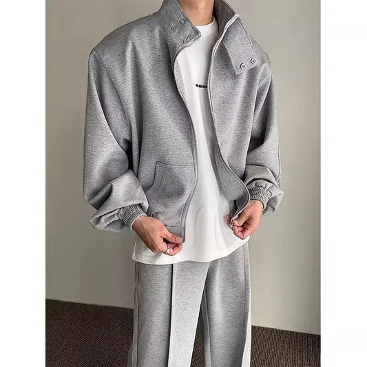 saferido Casual Sports Mens Suit 2024 Spring Korean Street Fashion Couple Two-piece Set Daily Comfortable Outdoors Running Tracksuit