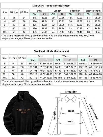 Hoodie for Men Fuzzy Polar Fleece Sweatshirt Letter Embroidered Turtleneck Streetwear Pullover Winter Unisex Zipper Sweats
