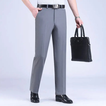 saferido  Men's Clothing New Loose Solid Color Office Business Casual Formal Man Spring Summer Thin Pockets Comfortable Zipper Pants