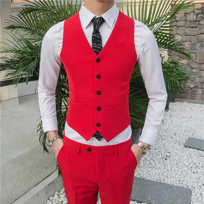 saferido Men spring high quality Business suit Vest/Male slim fit fashion office dress Blazers Vest 4XL-M