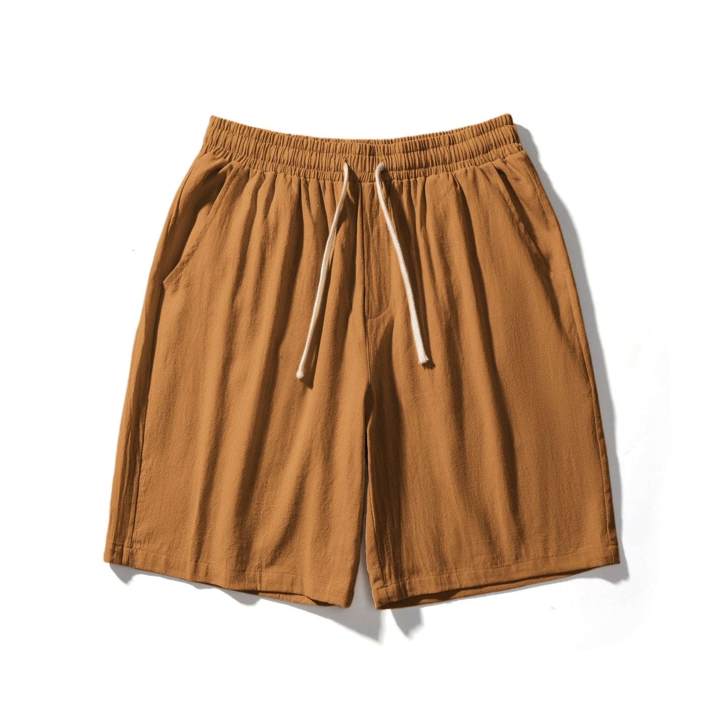 Fashion Cotton Line Shorts Men  Summer Beach Casual Shorts Solid Baggy Basic Pockets Shorts Streetwear Men's Clothing