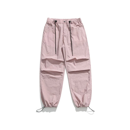 saferido Parachute Sports Pants Men Ice Silk Jogging Sweatpants Wide Leg Trousers Male Streetwear Loose Casual American Street