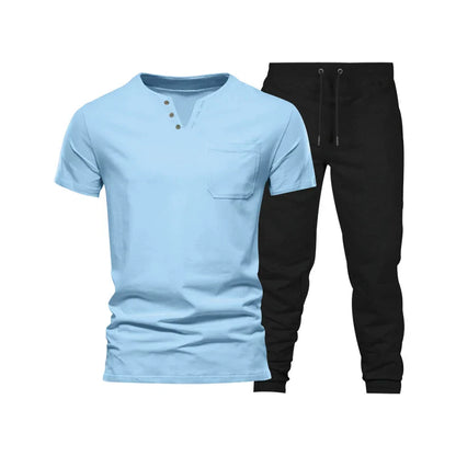 saferido  Spring/Summer New Foreign Trade Men's Wear Set Fashion Casual Sports Men's Two Piece Set